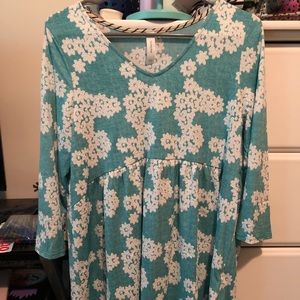 HoneyMe Mint Floral Babydoll top